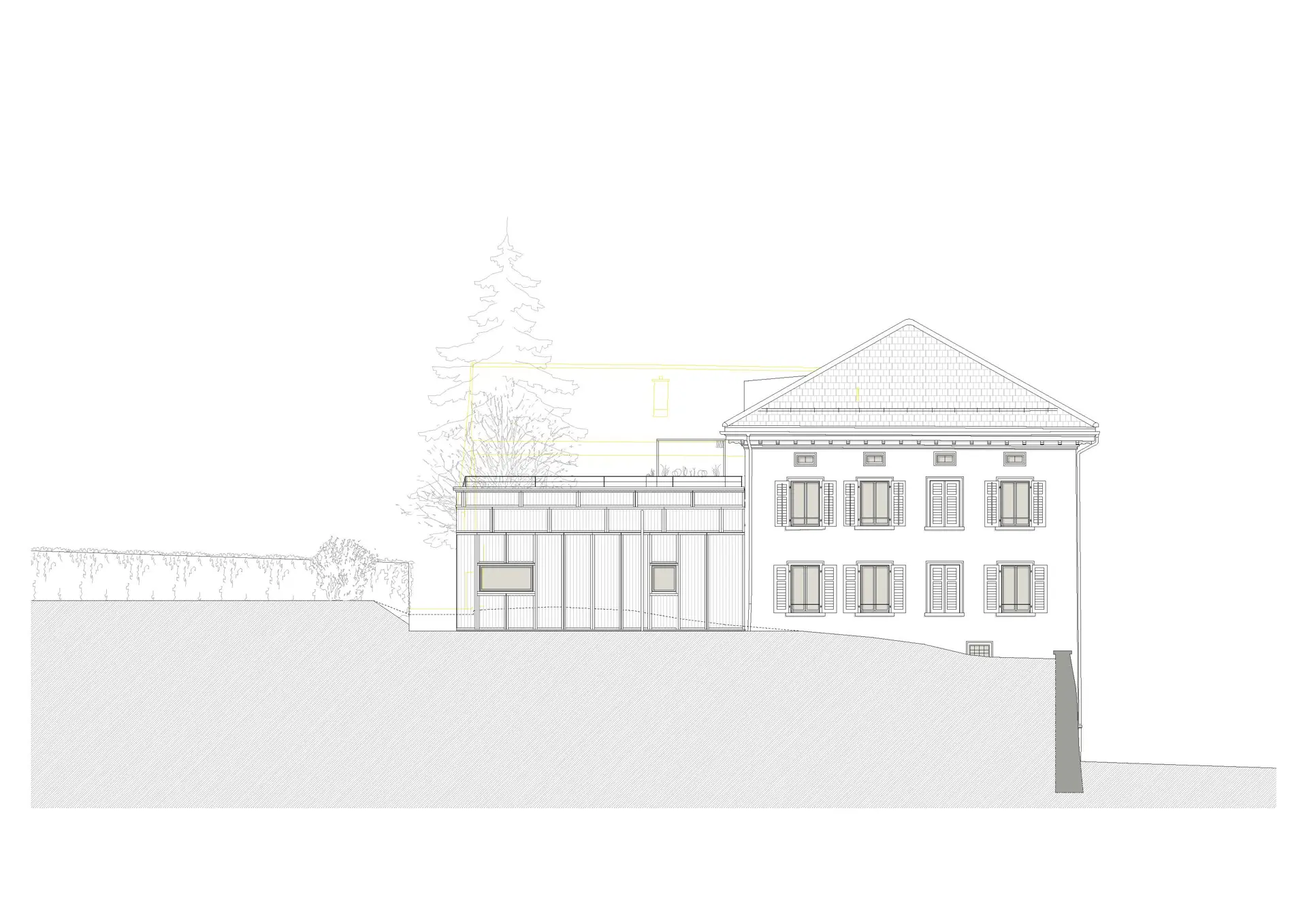 31_Umbau_Pfarrhaus mit Anbau Tenn Igis_Ansicht Nordost